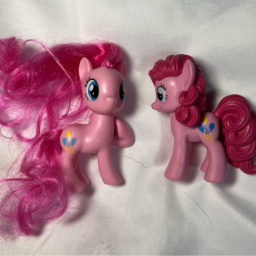 My Little Pony Pinkie Pie 3” Figure Lot 2 2016 Brushable Hair Hasbro Toy